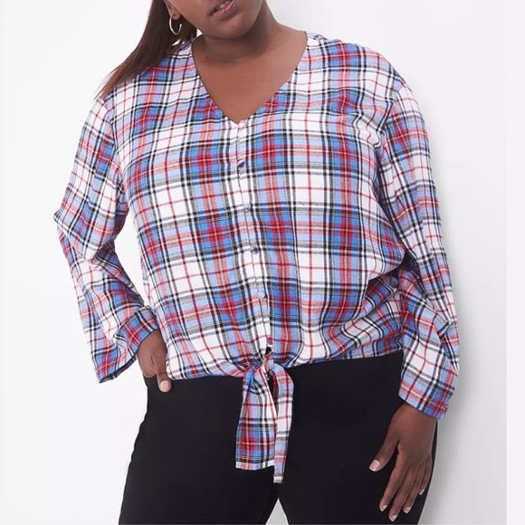 LANE BRYANT Tie-Front Top - Picture 5 of 12